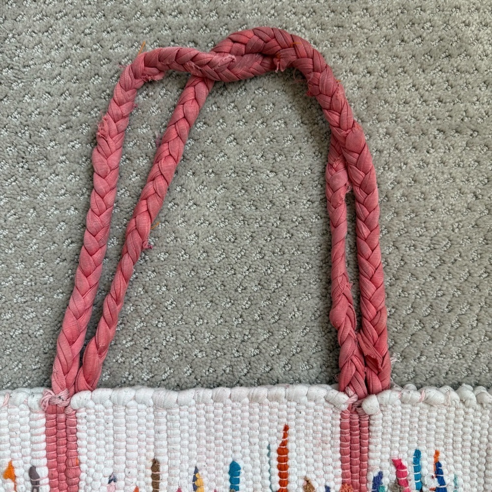 Urban Outfitters Ecote 100% Hand Woven Colorful Boho Braided Straps Tote - Picture 6 of 10